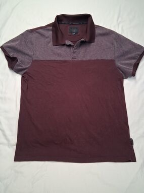 Marc Asher New York Men's Two-Tone Burgundy Polo Shirt